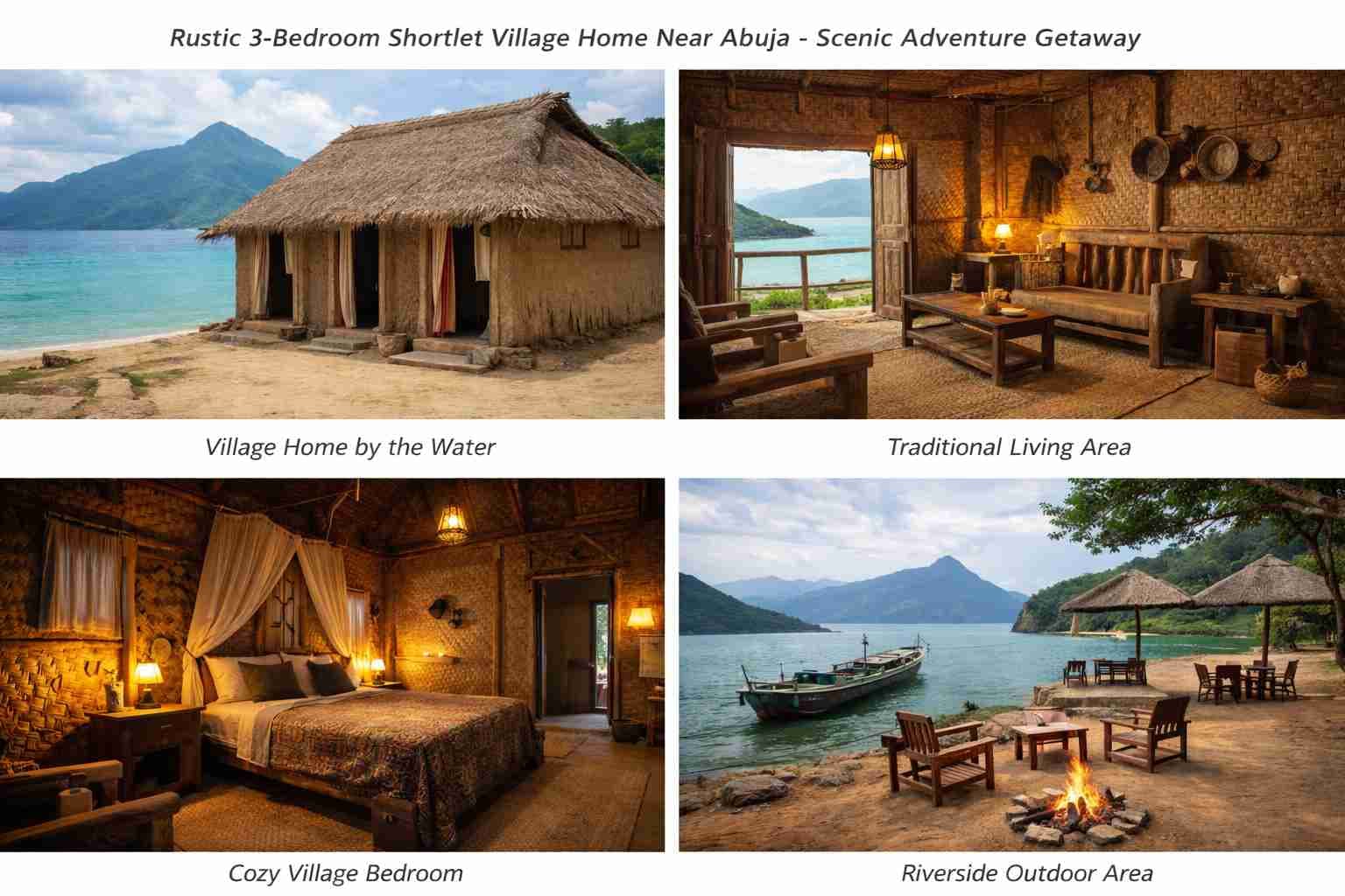 Rustic Village Adventure Lodge Near Abuja - Traditional 3-Bedroom Nature Escape (for demonstration only)
